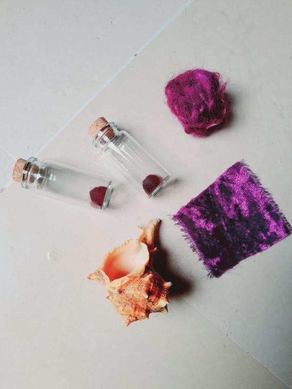 Close-up of hand-dyed Silk Velvet