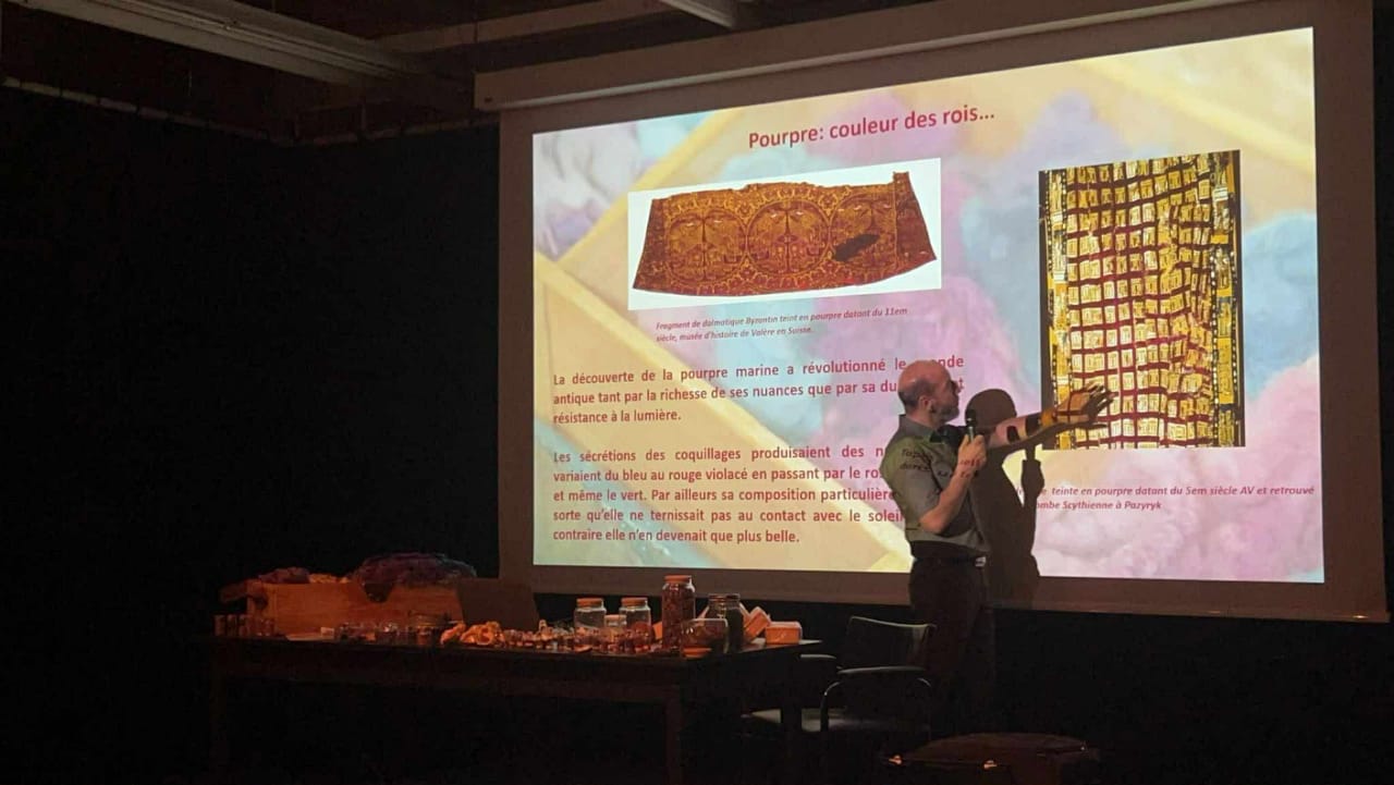 Mohamed Nouira giving a lecture at the Museum of Modern Art in Geneva, 2024