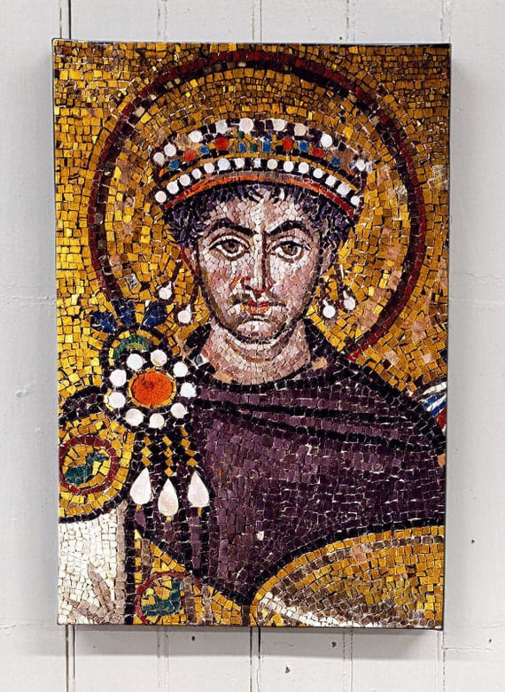Imperial regalia featuring Tyrian purple